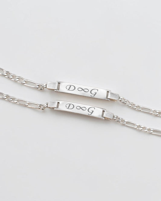Partner-Armband-Set mit Gravur aus 925er Silber