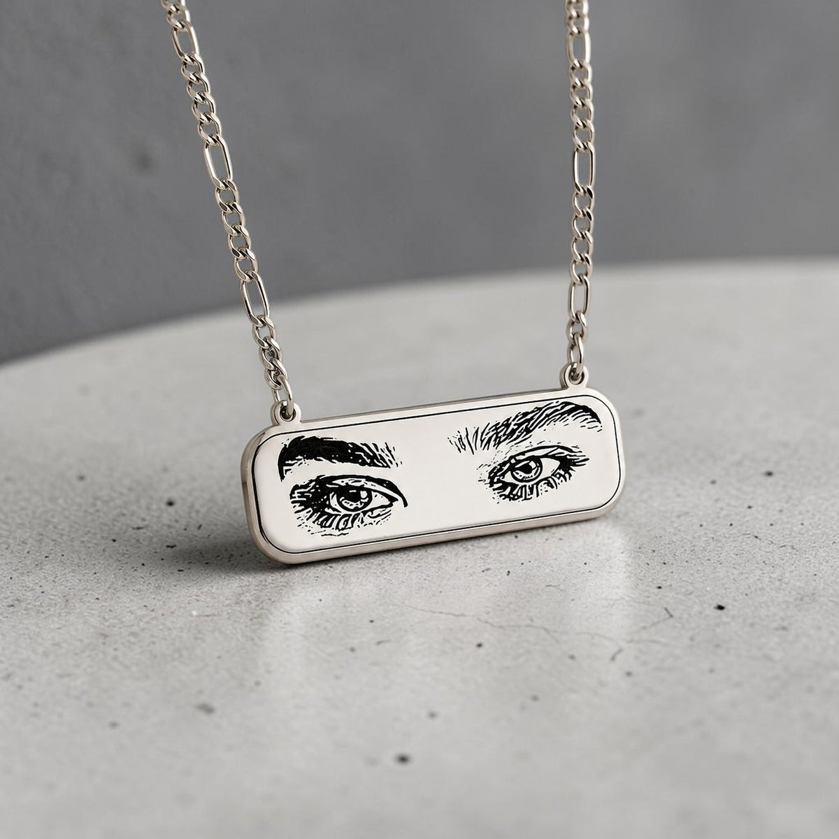 Foto-Gravur-Halskette „Augen" – Silber