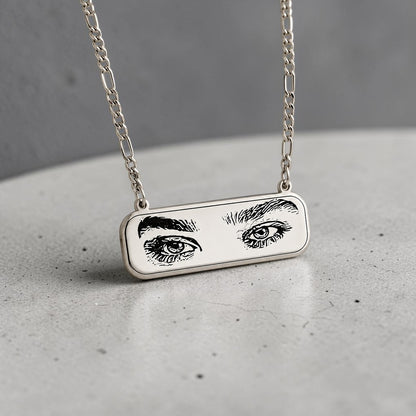 Foto-Gravur-Halskette „Augen" – Silber