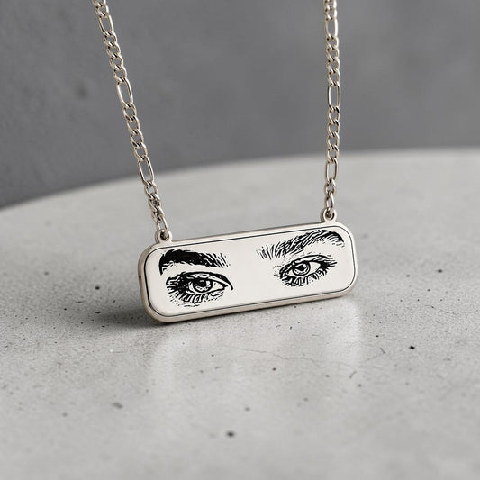 Foto-Gravur-Halskette „Augen" – Silber
