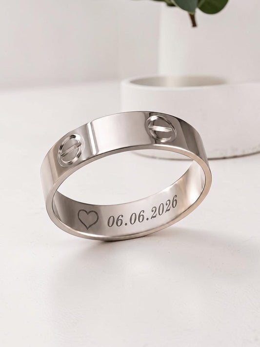 Personalisierter Ring mit Gravur aus 925er Silber